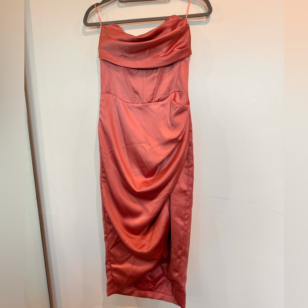 Bardot rose pink corset midi dress size 4/small